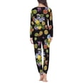 thumbnail image 3 of Renewold Womens Long Sleeve Shirt and Lounge Skinny Pajama Jogger Pants Colorful Lemon Bouquet Print Sleepwear Set Multi-Season Indoor outdoor Jogger Outfits Size 3XL, 3 of 5
