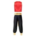 thumbnail image 4 of Aislor Men's 2pcs Arabian Prince Costume Cosplay Halloween Party Fancy Dress Up Vest with Lantern Pants Burgundy&Black XL, 4 of 7