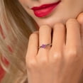 thumbnail image 3 of Gem Stone King 18K White Gold Pink Moissanite Solitaire Engagement Ring for Women (1.00 Cttw, Gemstone Birthstone, Round 6.5MM, Size 8), 3 of 5