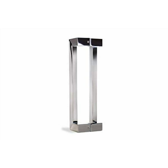 18 Inch Total Length Stainless Steel Door Handle Offset Chrome Mirror Polish Finish, Modern Entry Door Handles Exterior Interior Glass Doors Push Pull Sliding Barn Doors Handles, Rectangular Shape Bar