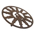 thumbnail image 3 of Rustic Round Pumpjack Cutout With Oil Derrick Towers Border Cast Iron Trivet, 3 of 4