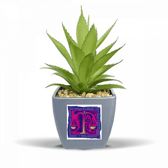 Vase de Culture Mexicaine Constellation Libra Gravure Faux Pot de Fleurs Ananas Mini Décor
