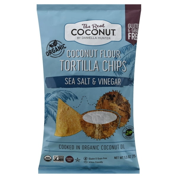 The Real Coconut Coconut Flour Tortilla Chips Sea Salt & Vinegar 5.5 oz.