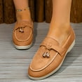 thumbnail image 4 of Suede Loafers for Women Slip On Flat Driving Shoe Wide Width Comfortable Ladies Casual Non Slip Work Shoes Black Size 6.5, 4 of 8