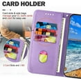 thumbnail image 3 of Case for Galaxy A32 5G, Wallet Caset with Card Slots Flip Folio Shockproof Protective Cover Case for Galaxy A32 5G, Light Purple, 3 of 7