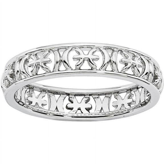 Sterling Silver Pisces Zodiac Ring
