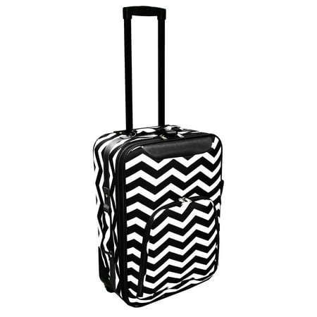 Ballistic Nylon Suitcase - Chevron Print 20 Rolling Carry-On Luggage Suitcase