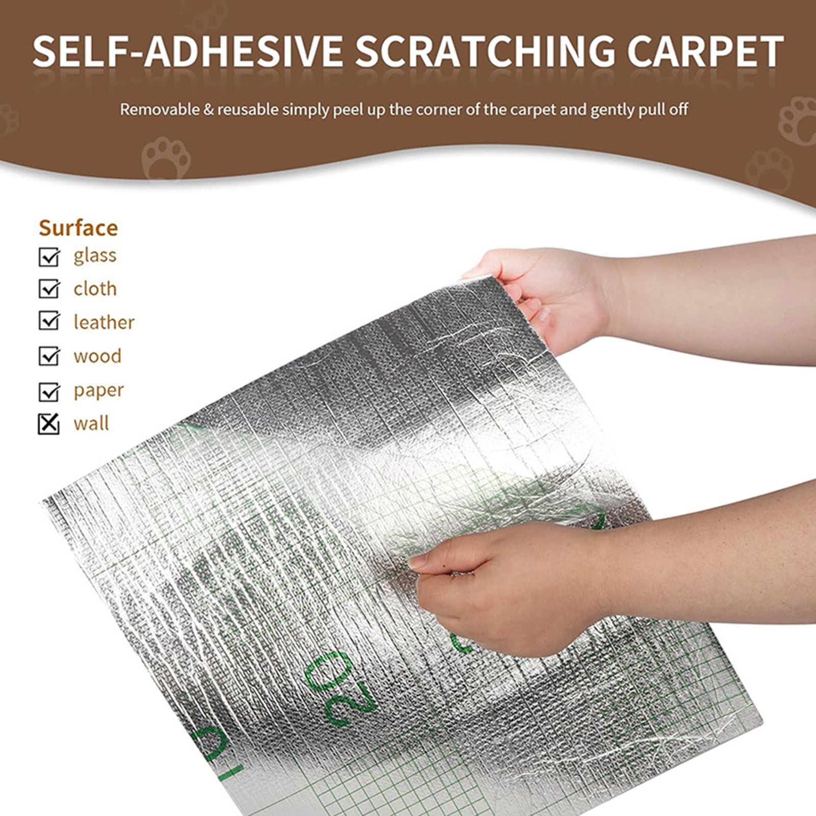 sunsanly Carpet Pad Self-Adhesive Cat Scratch Board Pad Durable Tear-resistant Protection Mat for Home Sofa Floor