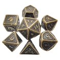 thumbnail image 2 of Dados Poliédricos de Metal, Juegos Familiares D8 D10 D12 D20, Juego de Dados de Utilería, Dados RPG Irregulares 7x, Dados de Juego de Rol para D Rollo de bronce Baoblaze dados poliédricos, 2 of 8