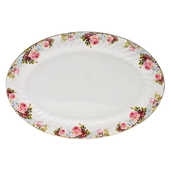 Paradise Philomena 14-Inch Oval Platter, Set of 2, Pink