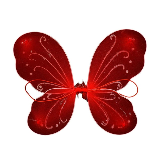 Alas de mariposa Vestir alas de hadas, Alas de disfraz de mariposa para espectáculos de escenario, fiestas, carnavales, accesorios fotográficos Rojo Salvador Alas de hada