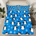 thumbnail image 2 of Manfei Funny Cartoon Penguin Queen Sheet Sets for Teen, Kawaii Animal Lover Flat Sheet, Merry Christmas Queen Fitted Sheet, Ultra Soft Home Decor, 4pcs, 2 of 7