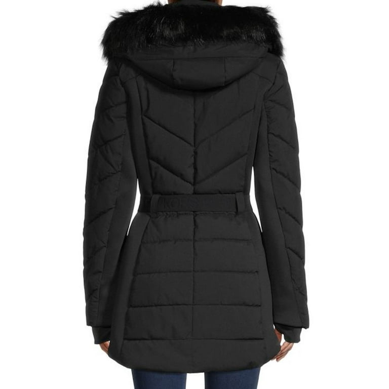 Michael Michael Kors Women's Active Belted Puffer with Faux Michael Michael Kors Women's Active Belted Puffer with Faux