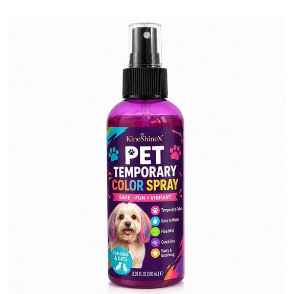 Temporary Pet Hair Color Spray for Dogs & Cats, Washable Quick-Dry Fine Mist Grooming Spray for Parties & Photos