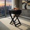 thumbnail image 6 of Topcobe Design Sofa Side Table with X-Shape Drawer for Living Room Bedroom, Narrow Nightstand Sofa Table , Living Room Furniture, Black, 6 of 8