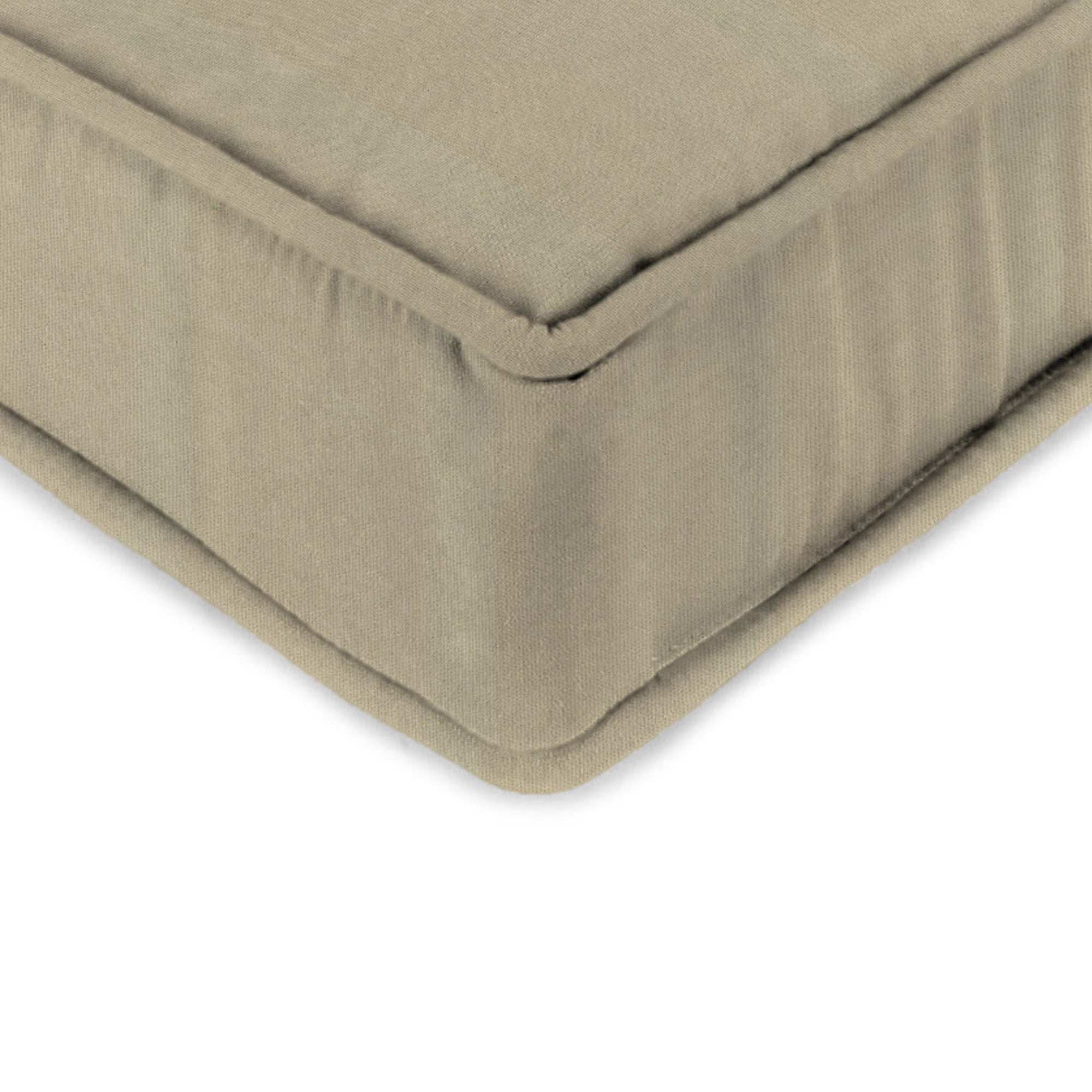 Jordan Manufacturing 45" x 22" Canvas Pebble Beige Solid Rectangular Outdoor Deep Seating Chair Seat and Back Cushion with Ties and Welt