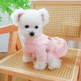 thumbnail image 4 of BT Bear Winter Dog Harness Dress with D-Ring, Pink Love Puppy Sweaters for Small Dogs Girl, Fleece Warm Pet Dress Outfits for Small Dogs Pink L, 4 of 5