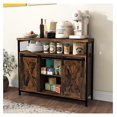 thumbnail image 2 of Buffet Sideboard Cabinet, Farmhouse Coffee Bar with Barn Door, Kitchen Storage Rustic Brown + Black, 2 of 9