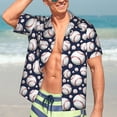 thumbnail image 7 of Haiem Cute Basebal Printed Hawaiian Shirt for Men - Men’s Casual Beach Summer Shirts - Stretch Fabric with Modern Fit-Small, 7 of 7
