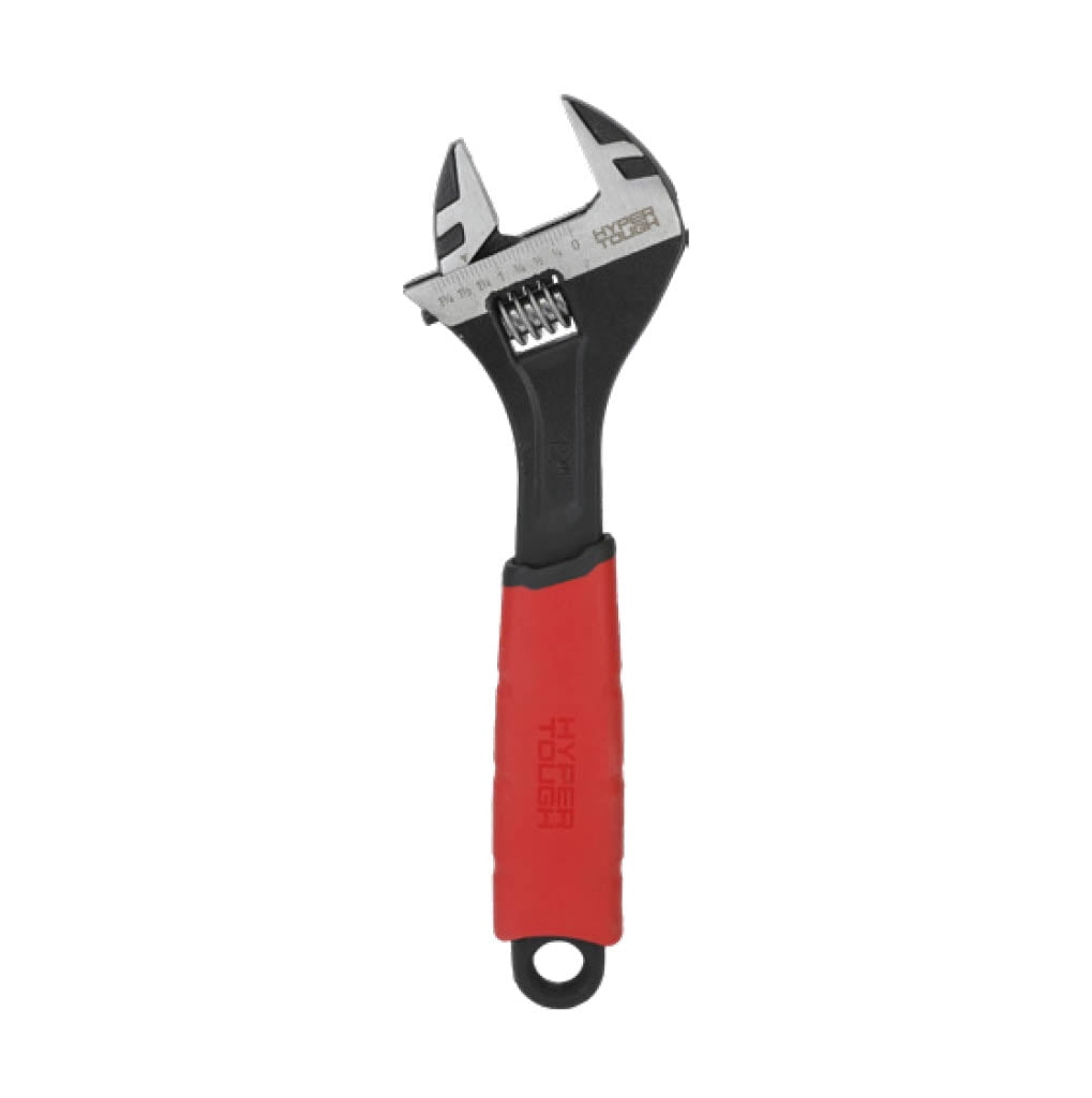 Hyper Tough 12-inch Wide Jaw Adjustable Wrench, Dual Material Comfort Grips