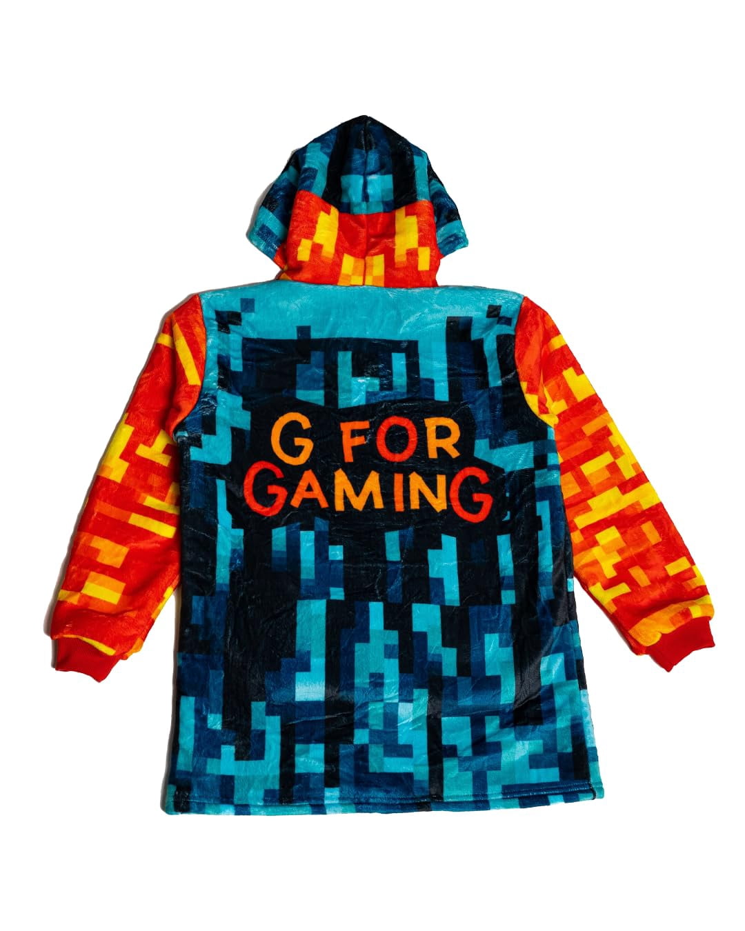 A FOR ADLEY and G for Gaming Present Niko Bear's Comfy, Cozy Blanket Hoodie With a Giant Pocket To Hold Your IPad or Tablet (Youth Extra Large) Multi