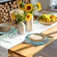 thumbnail image 4 of Retro Middle Century Round 13 Inch Placemats Set of 2, Rustic Bohemia Style Aztec Blue HeatResistant Non Slip Place Mats for Dining Table, Wipeable Braided Kitchen Table Mats for Housewarming, 4 of 9