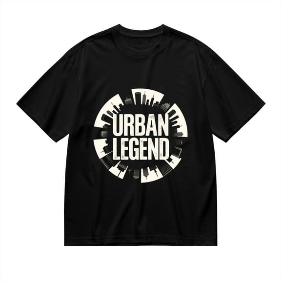 Black T Shirts for Men, Urban Legend, City Skyline Print Mens Graphic Tees, 24816189,S