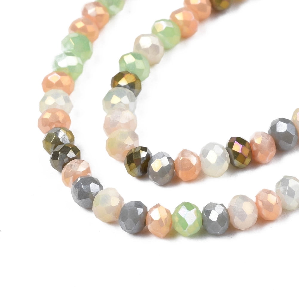 30Strand Opaque Glass Beads Strands Imitation Jade Glass Faceted Rondelle Gray 3x2mm Hole: 0.8mm about 186~193pcs/strand 17.13 inch~17.32 inch(43.5cm~44cm)