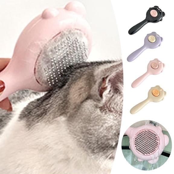 Pet Grooming Kit Cat Dog Hair Remover Brush and Self Cleaning Massage De Shedding Tool for All Coat Types