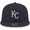 thumbnail image 2 of Men's New Era Navy Kansas City Royals White Logo 59FIFTY Fitted Hat, 2 of 6