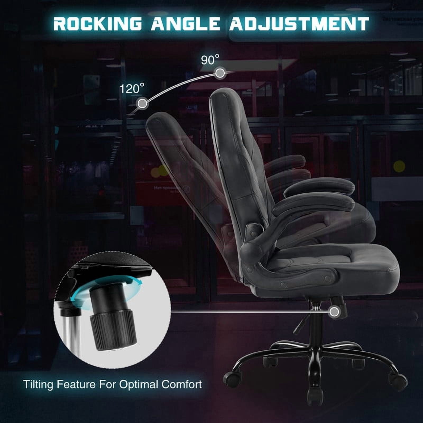 Gianna Ergonomic Computer Gaming Chair with Flip-up Armrest