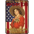 thumbnail image 1 of Placa Metal Vaquera Mujeres Cgtredaw Arte Pintura Hierro Rectangular 20x30cm, 1 of 9