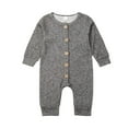 thumbnail image 1 of Barboteuse Bébé Garçon Fille Combinaison Chaude Manches Longues Rayée Tenue Décontractée, 1 of 6