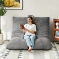 thumbnail image 3 of Homall Adult Giant Togo Bean Bag Chair 3-in-1 Boneless Floor Lounge Bean Bag Chair with Corduroy Cover for Bedroom,Gray, 3 of 7
