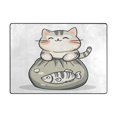 thumbnail image 5 of Yayeee Area Rugs for Living Room 5.2'x4' Non Slip Washable Bedroom Floor Carpet, Green Cute Cat, 5 of 5