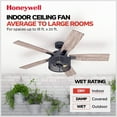 thumbnail image 4 of Honeywell Carnegie Ceiling Fan, Quiet Motor and Remote Control, 52", Matte Black, 4 of 10