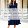 thumbnail image 3 of Karymi Stand‑Collared V‑Neck Long‑Sleeve Solid Midi Dresses for Women, High‑Waist A‑Line Formal Dress, 3 of 6