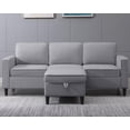 thumbnail image 3 of Puremind Sectional Couch for Living Room, 78inch L Shaped Sectional Sofa with Storage Ottoman and Side Pocket, Living Room Furniture Set,Light Gray, 3 of 9