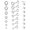 7 Pairs-CZ-Flat Back-Silver, variant on 316L Stainless Steel 20G Flat Back Stud Earrings, 7 Pairs CZ Screw Back Set, 2–8mm, for Adults