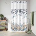 thumbnail image 6 of No Hook Shower Curtain, Blue Beige Coastal Shower Curtains for Bathroom with See Through Top Window, Beach Starfish Summer Eucalyptus Waterproof & Washable Bath Curtain Narrow 54"x78", 6 of 9