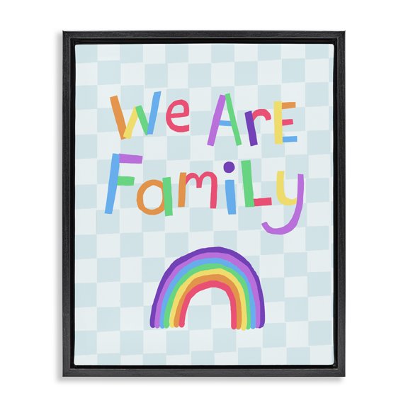 Stupell Industries Geometric We Are Family Black Framed Floater Canvas Wall Art design by Carla Daly, 21 x 17