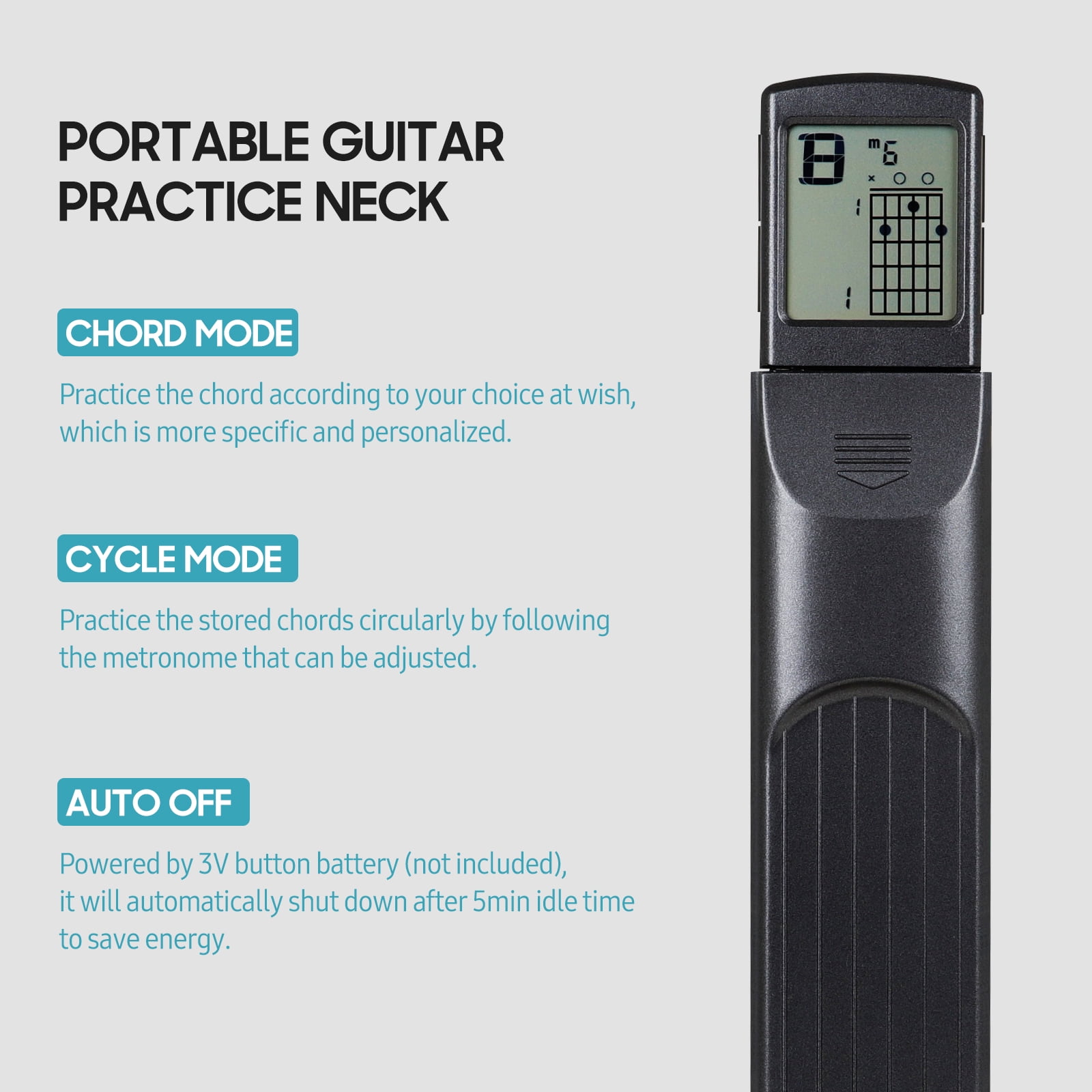 Chord Trainer,With Name Chart Fret Portable Tool Display Screen Players 6 Fret Portable Tool With Name Portable Tool With Name Chart Display Pocket 6 Fret Rusuo Mewmewcat Pocket Pocket Buzhi
