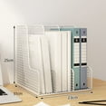 thumbnail image 6 of bestolf File Rack Easy Access Multifunctional Large Capacity 3/4 Compartments Save Space Office Storage Rust-resistant Stand Up File Sorter Metal Rack Home Supply, 6 of 8