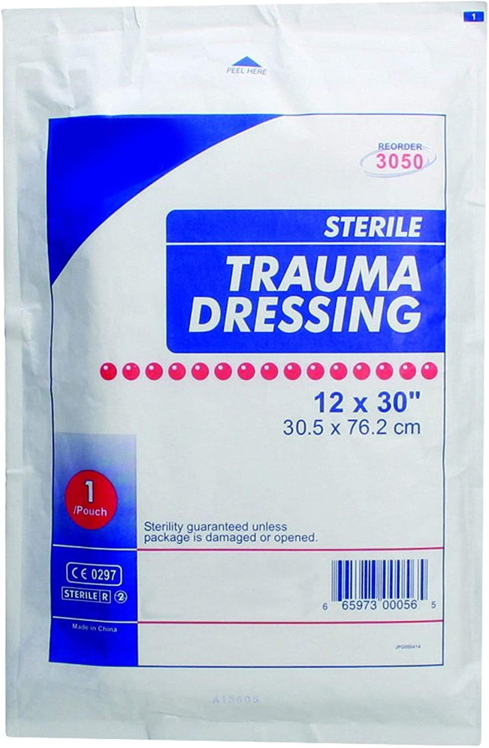 Trauma Dressing 12" x 30" Case of 25 NonWoven Sterile dressings for