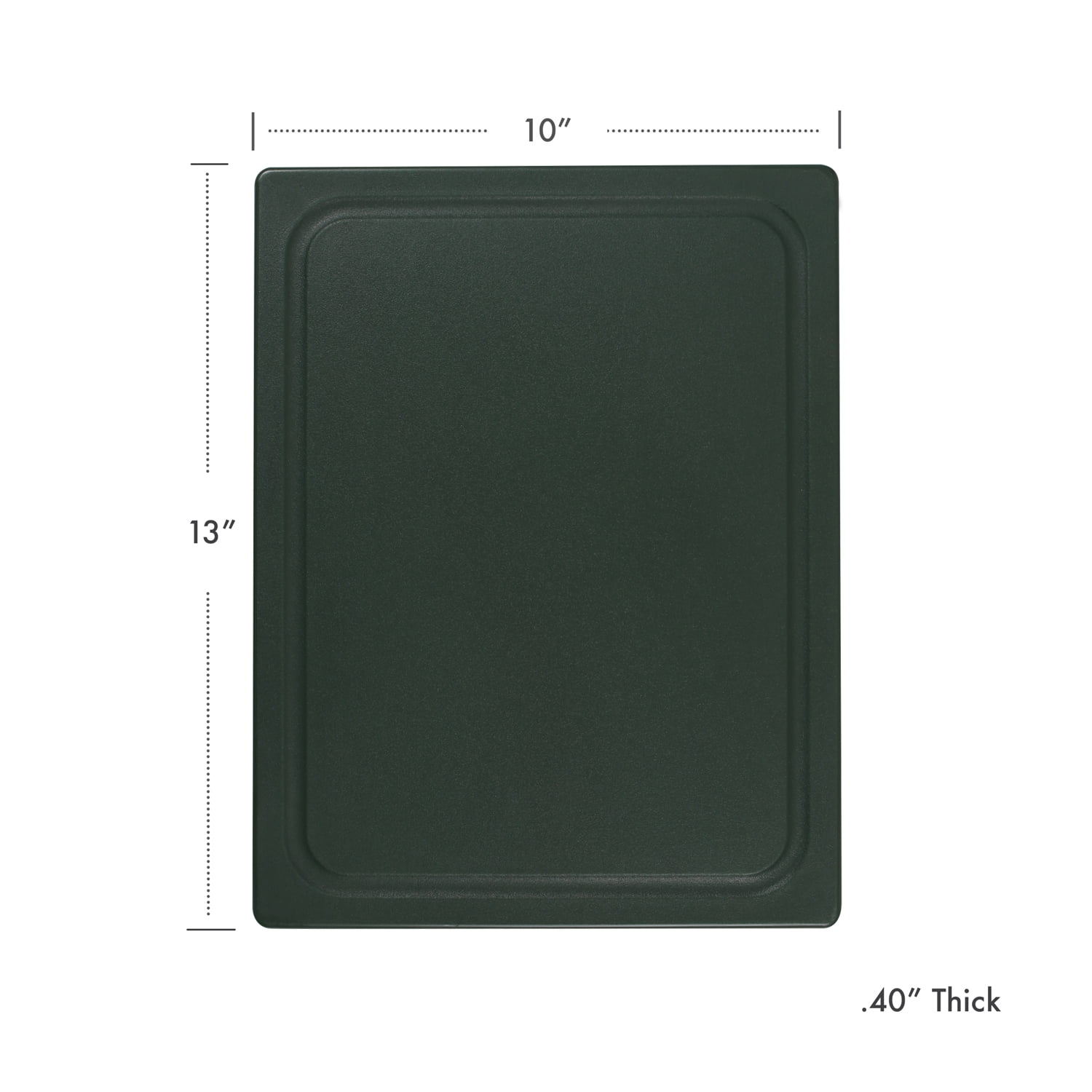 Dexas 10 x 13 Poly Cutting Board with Juice Well in Forest Green