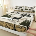 thumbnail image 3 of Manfei Safari Deer Boy Girl 4pcs Bed Sheets,Lodge Cabin King Sheets,Retro Vintage Super Cozy Sheet Set,Super Cozy Room Decor, 3 of 7