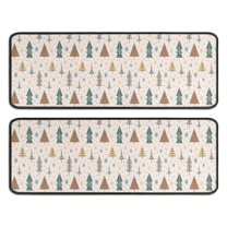 Kitchen Rugs Sets Of 2,Beige Christmas Tree Pattern Anti Fatigue Kitchen Mat Rugs Non Slip Washable,Decorative Kitchen Floor Mats for Kitchen,Sink,Laundry,17"x47" 17"x47"