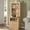 Natural Oak, variant on Tall Nightstand-Fluted, Wooden Bedside Table with Drawers & Open Shelf,with Charging Station,Metal Handle,End Table for Bedroom,Living Room,Black