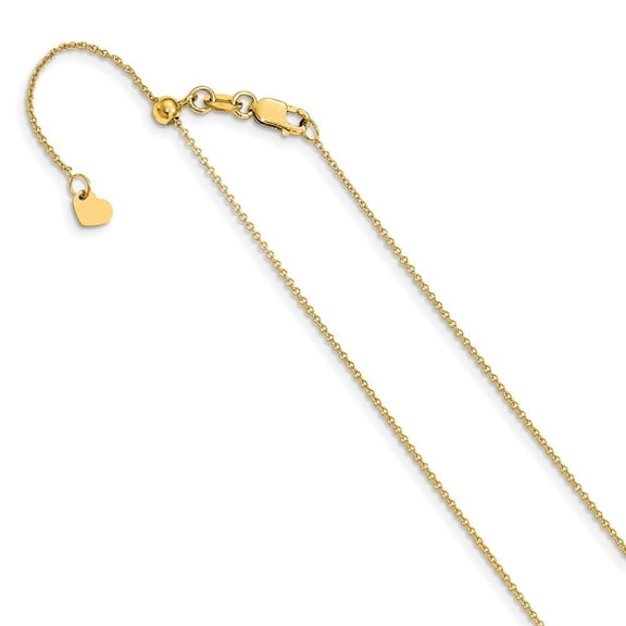 0.7mm 14k Yellow Gold Adjustable Cable Chain Necklace - 1.9 Grams - 22 Inch