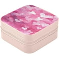 thumbnail image 2 of Cute Pink Heart Travel Jewelry Case for Women Men,Portable Mini Jewelry PU Leather Box,Necklace Earrings Jewelry Organizer for Women's Valentine's Day Gifts Women Gifts, 2 of 7